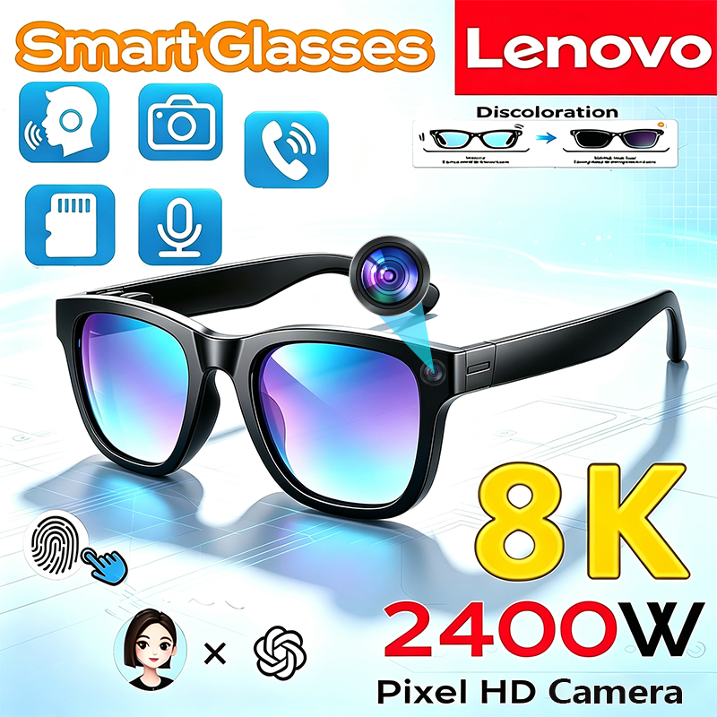 Smart Glasses Lens - Lenovo 2400MP HD Smart AI Glasses